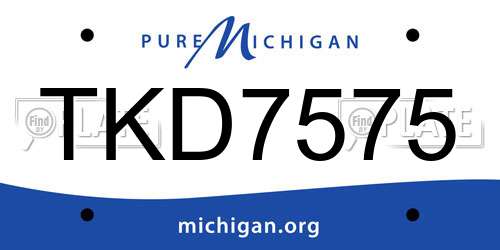 TKD7575 Michigan License Plate