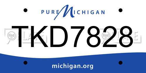 TKD7828 Michigan License Plate