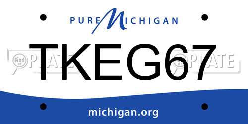 TKEG67 Michigan License Plate