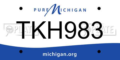 TKH983 Michigan License Plate