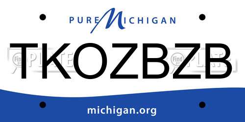 TKOZBZB Michigan License Plate