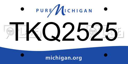 TKQ2525 Michigan License Plate