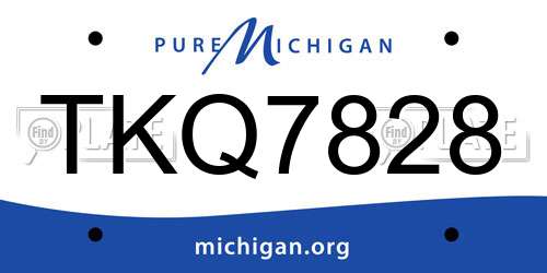 TKQ7828 Michigan License Plate