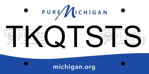TKQTSTS Michigan License Plate