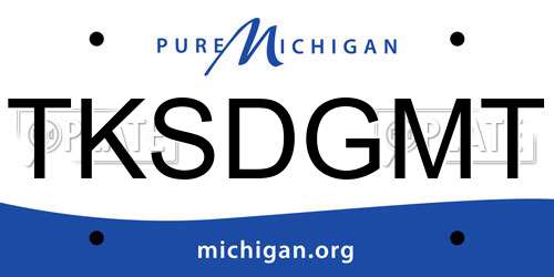 TKSDGMT Michigan License Plate
