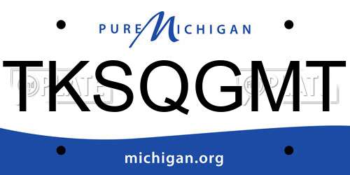 TKSQGMT Michigan License Plate
