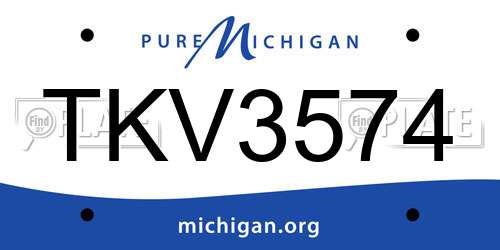 TKV3574 Michigan License Plate
