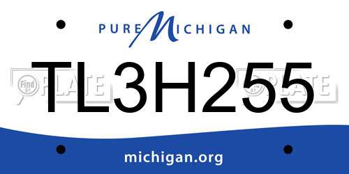 TL3H255 Michigan License Plate