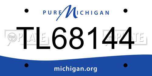 TL68144 Michigan License Plate