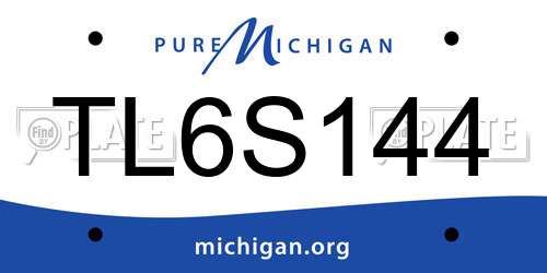 TL6S144 Michigan License Plate