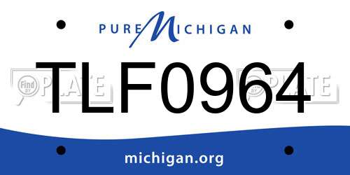 TLF0964 Michigan License Plate