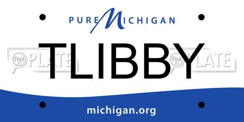 TLIBBY Michigan License Plate