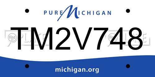 TM2V748 Michigan License Plate