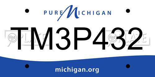 TM3P432 Michigan License Plate