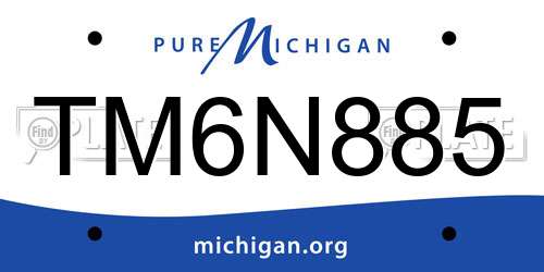 TM6N885 Michigan License Plate