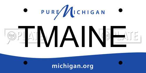 TMAINE Michigan License Plate