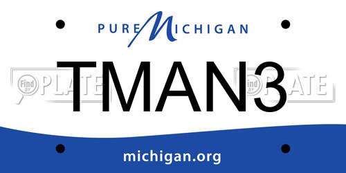 TMAN3 Michigan License Plate