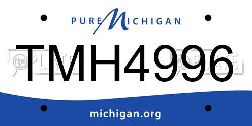 TMH4996 Michigan License Plate