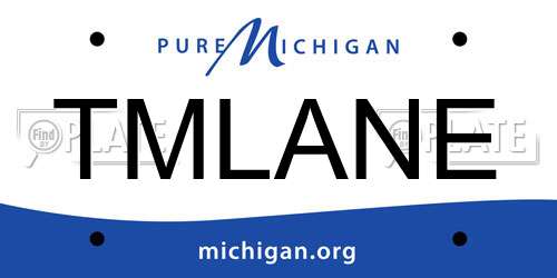 TMLANE Michigan License Plate