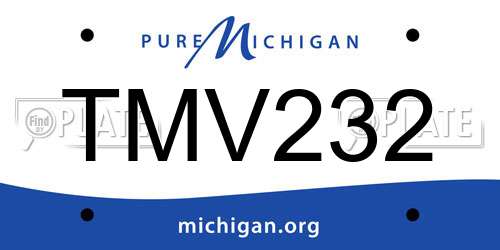 TMV232 Michigan License Plate