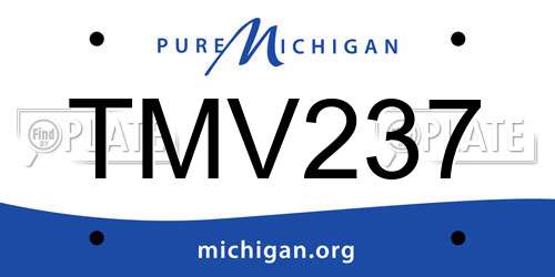 TMV237 Michigan License Plate