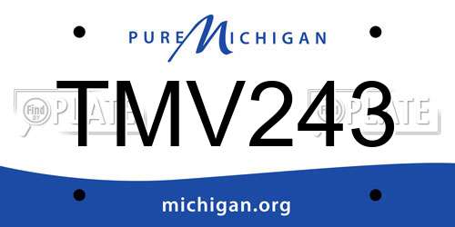 TMV243 Michigan License Plate