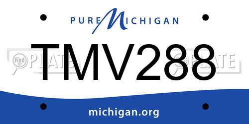 TMV288 Michigan License Plate