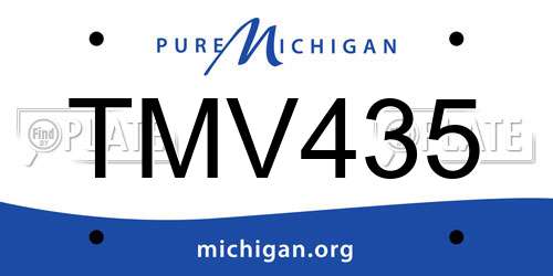 TMV435 Michigan License Plate