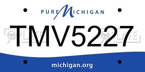 TMV5227 Michigan License Plate