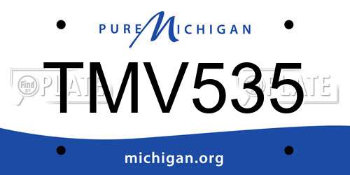 TMV535 Michigan License Plate
