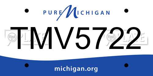 TMV5722 Michigan License Plate