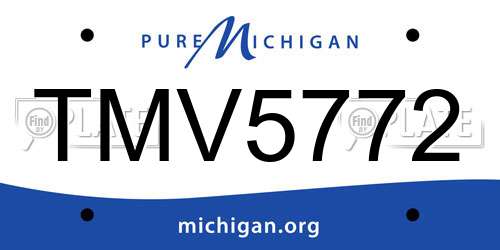 TMV5772 Michigan License Plate