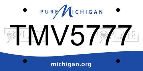 TMV5777 Michigan License Plate
