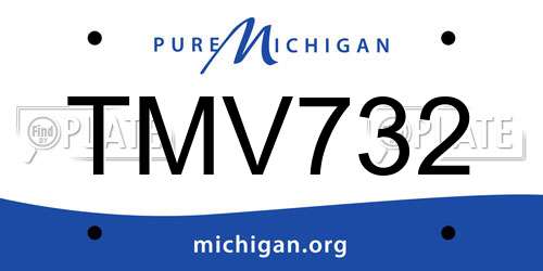 TMV732 Michigan License Plate