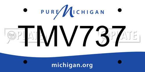 TMV737 Michigan License Plate