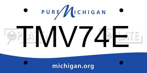 TMV74E Michigan License Plate