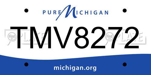 TMV8272 Michigan License Plate