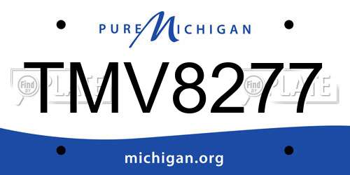 TMV8277 Michigan License Plate