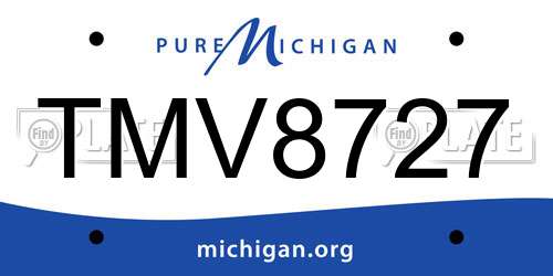 TMV8727 Michigan License Plate