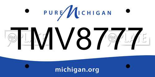 TMV8777 Michigan License Plate