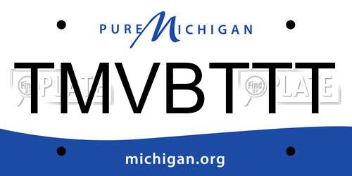 TMVBTTT Michigan License Plate