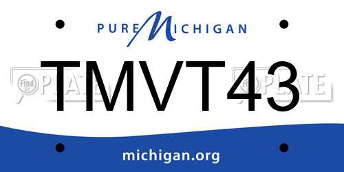 TMVT43 Michigan License Plate