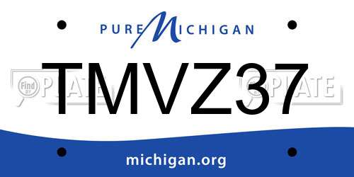 TMVZ37 Michigan License Plate