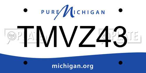 TMVZ43 Michigan License Plate