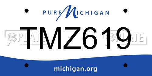 TMZ619 Michigan License Plate