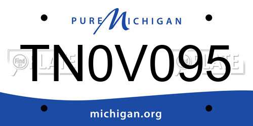 TN0V095 Michigan License Plate