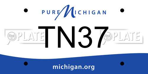 TN37 Michigan License Plate