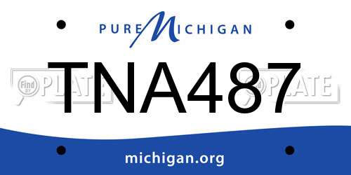 TNA487 Michigan License Plate