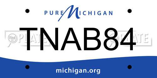 TNAB84 Michigan License Plate