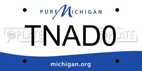 TNAD0 Michigan License Plate